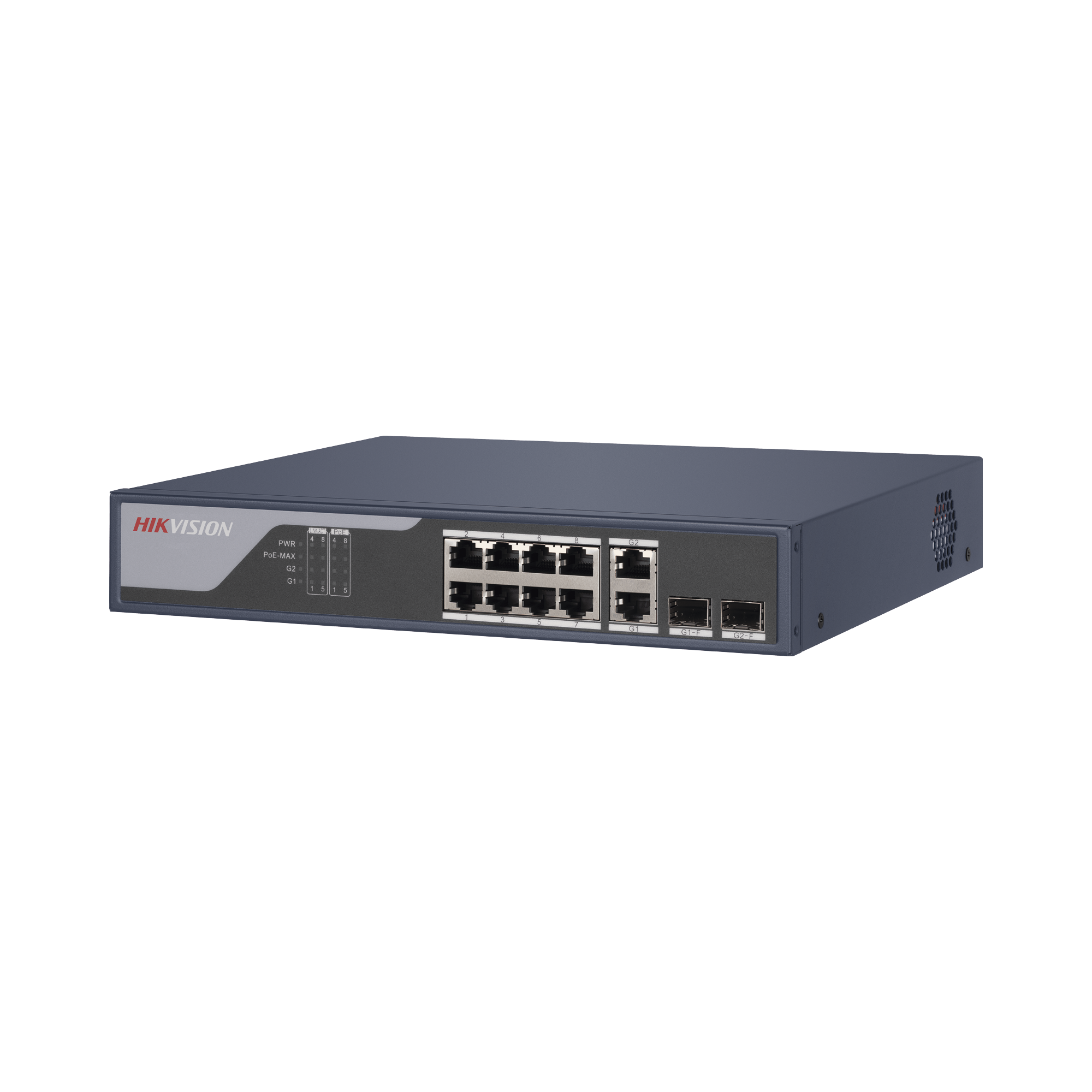 Switch PoE+ / Administrable / Uso en Rack (1 U) / 8 Puertos PoE+ / 2 Puertos SFP / 2 Puertos Uplink Gigabit / Configuración Remota desde Hik-PartnerPro / PoE Hasta 300 Metros / 125 W Switch PoE+ / Administrable / Uso en Rack (1 U) / 8 Puertos PoE+ / 2 Puertos SFP / 2 Puertos Uplink Gigabit / Configuración Remota desde Hik-PartnerPro / PoE Hasta 300 Metros / 125 W